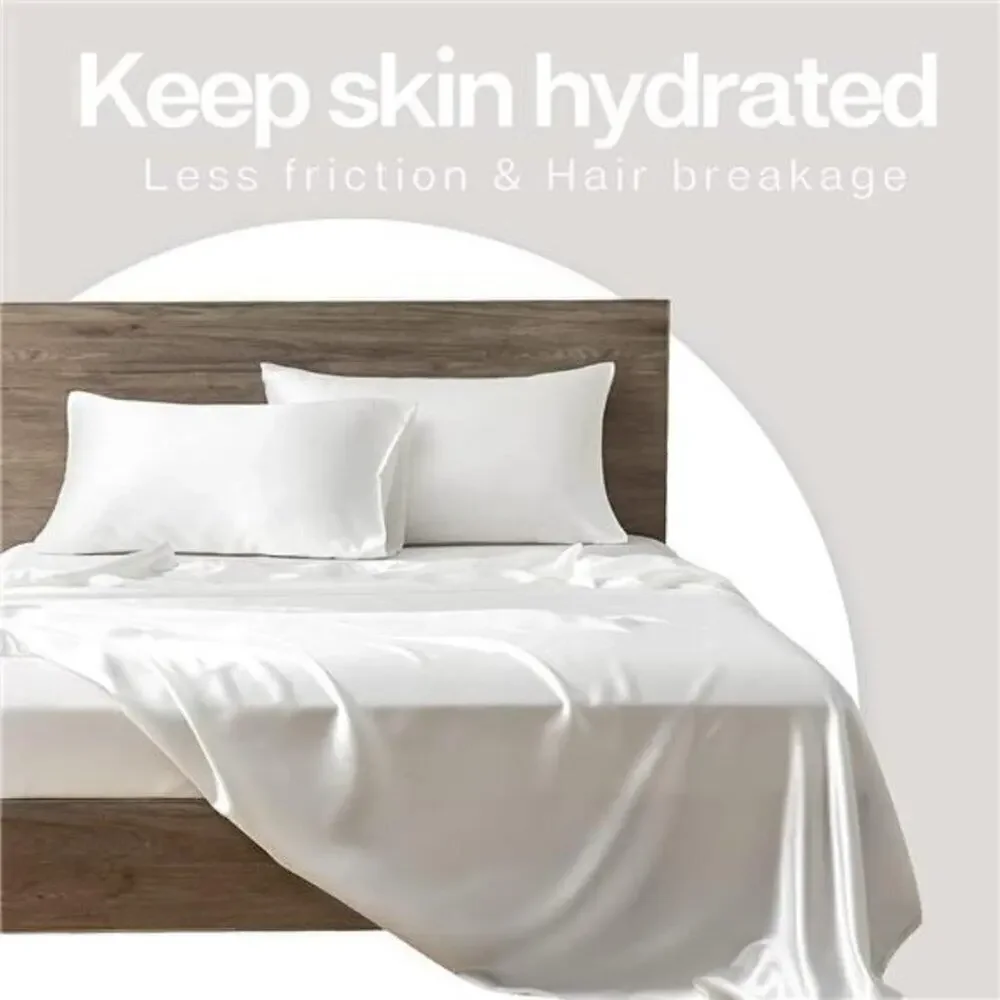 2 set Satin Pillowcase for Hair and Skin, Silk  King Size , Silky (20x36…